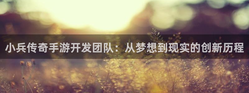 极悦娱乐app苹果下载链接：小兵传奇手游开发团队：从梦想到现